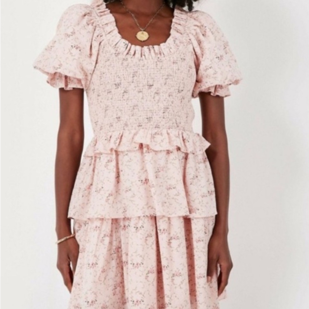 Floral Pink Smocked Dress